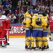 MOSCOW, RUSSIA - MAY 9: Sweden's Robert Rosen #87 celebrates with Erik Gustafsson #56, Alexander Wennberg #41 and Gustav Nyquist #14 after a first period goal against the Czech Republic during preliminary round action at the 2016 IIHF Ice Hockey Championship. (Photo by Andre Ringuette/HHOF-IIHF Images)
MOSCOW, RUSSIA - MAY 9: Sweden's Robert Rosen #87 celebrates with Erik Gustafsson #56, Alexander Wennberg #41 and Gustav Nyquist #14 after a first period goal against the Czech Republic during preliminary round action at the 2016 IIHF Ice Hockey Championship. (Photo by Andre Ringuette/HHOF-IIHF Images)